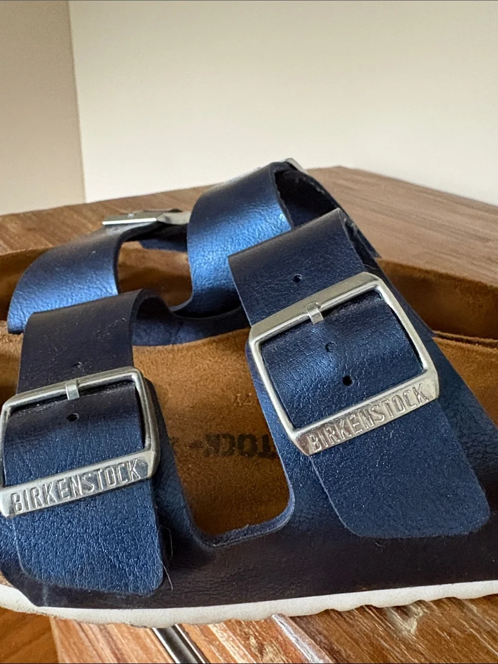 Birkenstock Arizona Sandals - Metallic Navy size 38